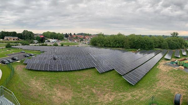 Solar panels just outside a Baxter facility